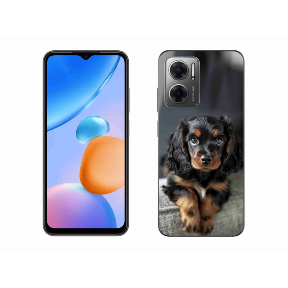 Gelový kryt mmCase na Xiaomi Redmi 10 5G - roztomilý dlouhosrstý jezevčík