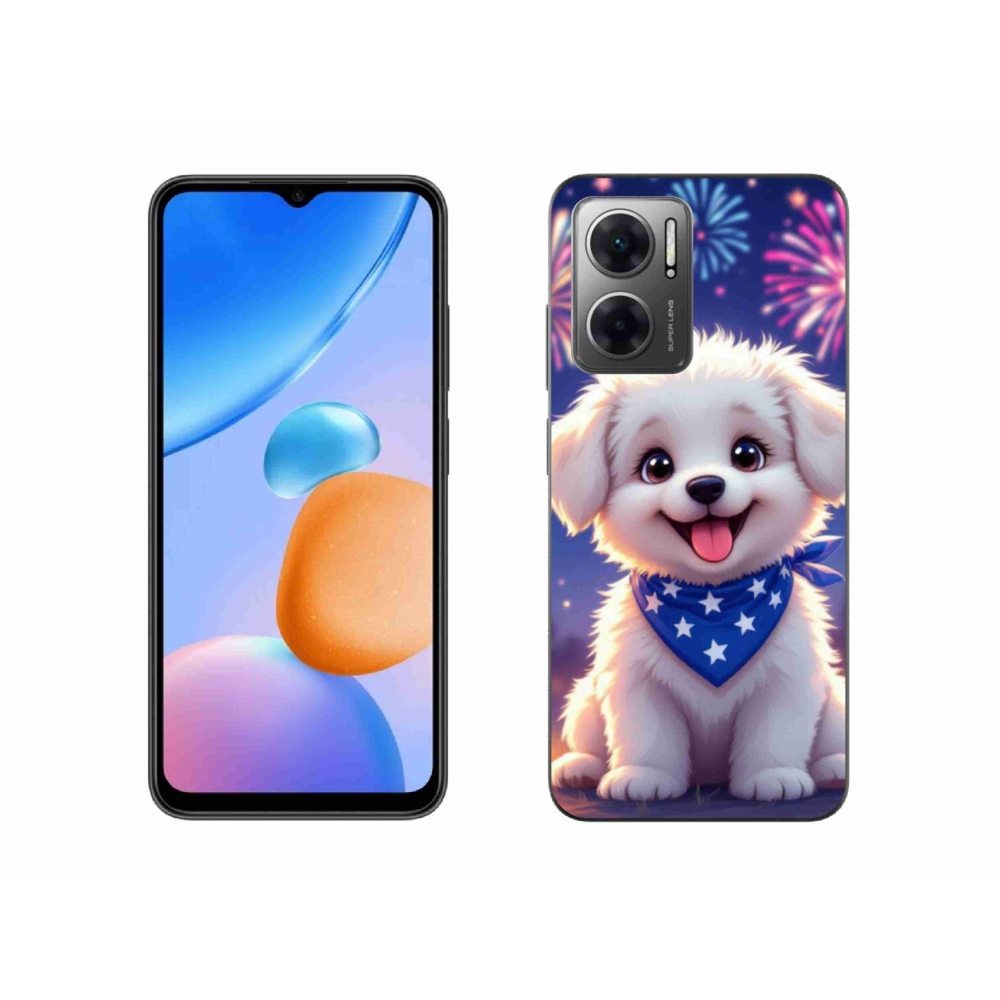 Gelový kryt mmCase na Xiaomi Redmi 10 5G - slavnostní štěně