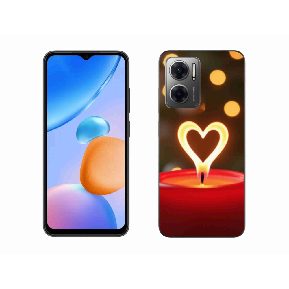 Gelový kryt mmCase na Xiaomi Redmi 10 5G - srdce z plamene