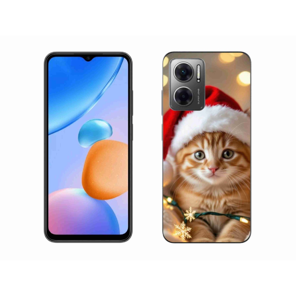 Gelový kryt mmCase na Xiaomi Redmi 10 5G - vánoční kotě