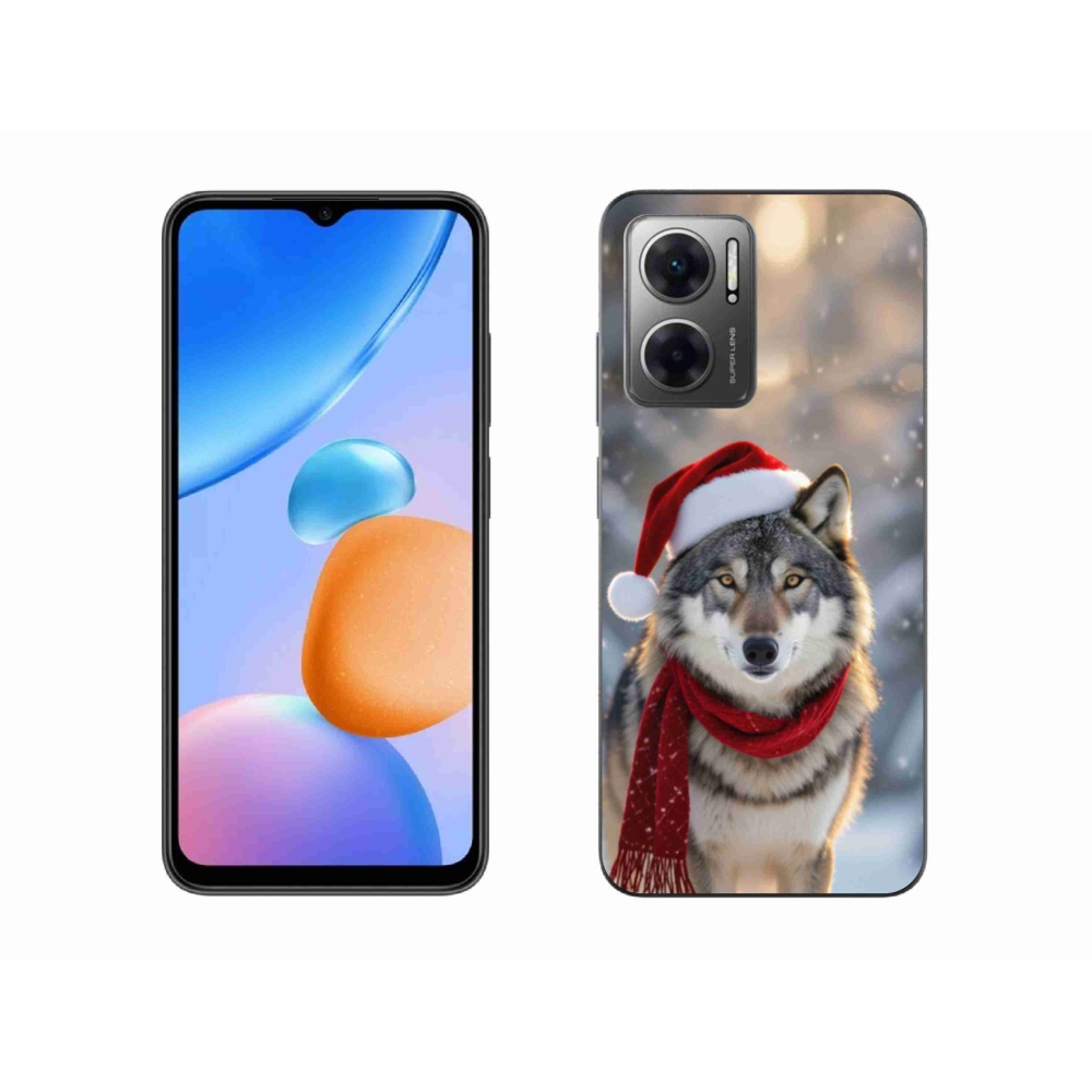 Gelový kryt mmCase na Xiaomi Redmi 10 5G - vánoční vlk