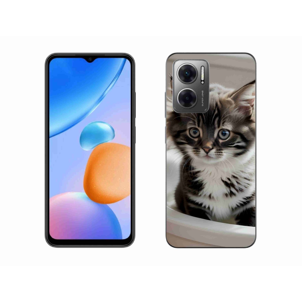 Gelový kryt mmCase na Xiaomi Redmi 10 5G - zvědavé kotě