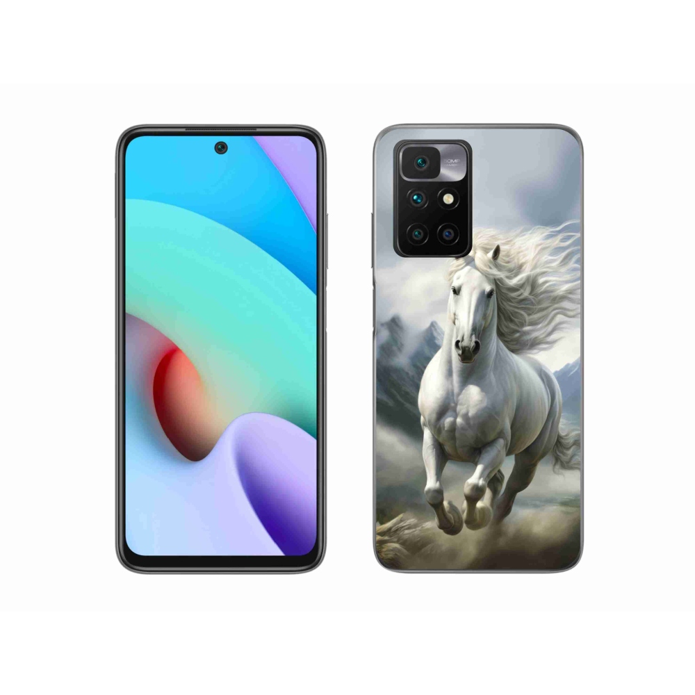 Gelový kryt mmCase na Xiaomi Redmi 10/Redmi 10 (2022) - běžící bílý kůň 3