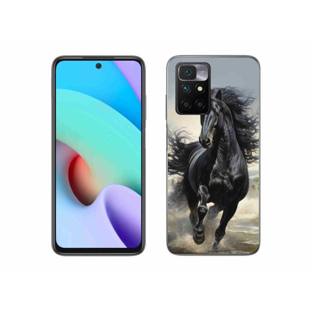Gelový kryt mmCase na Xiaomi Redmi 10/Redmi 10 (2022) - běžící černý kůň