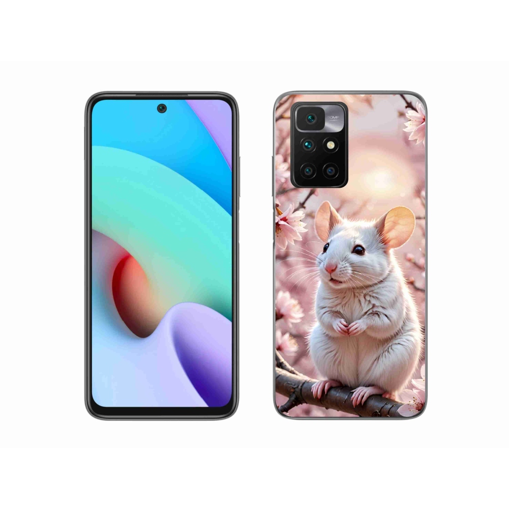 Gelový kryt mmCase na Xiaomi Redmi 10/Redmi 10 (2022) - bílá myš na větvi