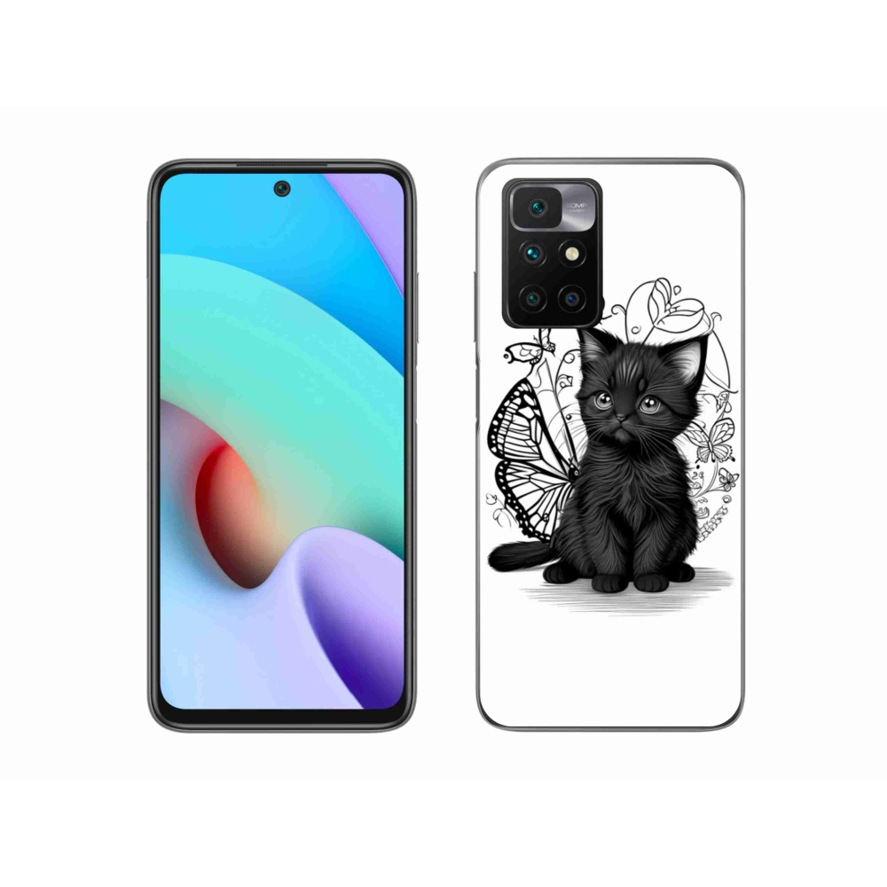 Gelový kryt mmCase na Xiaomi Redmi 10/Redmi 10 (2022) - černé kotě