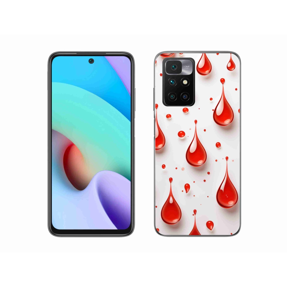 Gelový kryt mmCase na Xiaomi Redmi 10/Redmi 10 (2022) - červené kapky