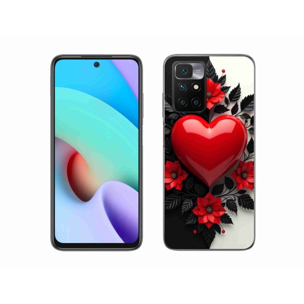 Gelový kryt mmCase na Xiaomi Redmi 10/Redmi 10 (2022) - červené srdce