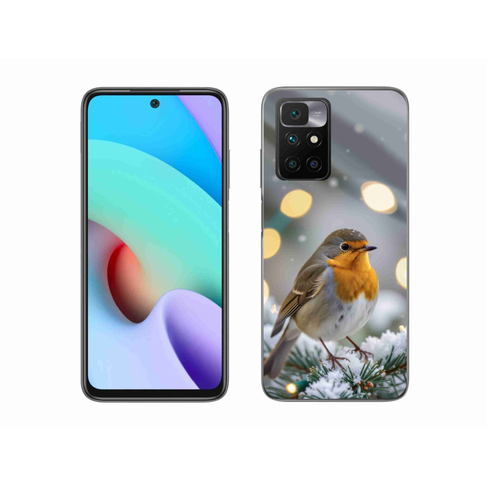Gelový kryt mmCase na Xiaomi Redmi 10/Redmi 10 (2022) - červenka v zimě