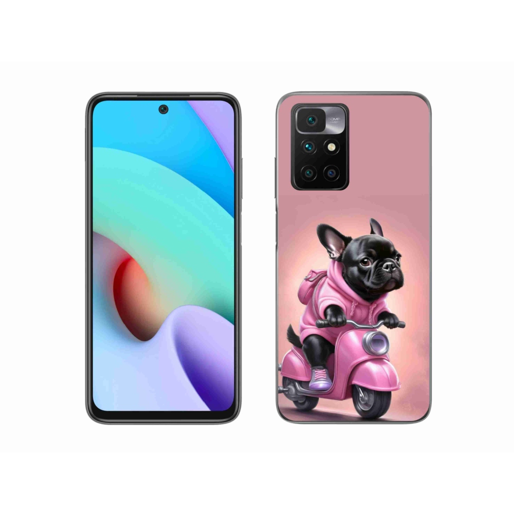 Gelový kryt mmCase na Xiaomi Redmi 10/Redmi 10 (2022) - francouzský buldoček na skútru