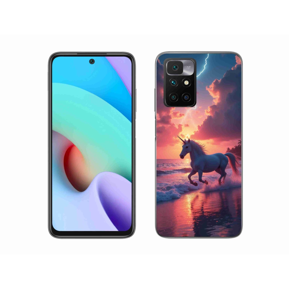 Gelový kryt mmCase na Xiaomi Redmi 10/Redmi 10 (2022) - jednorožec na pláži