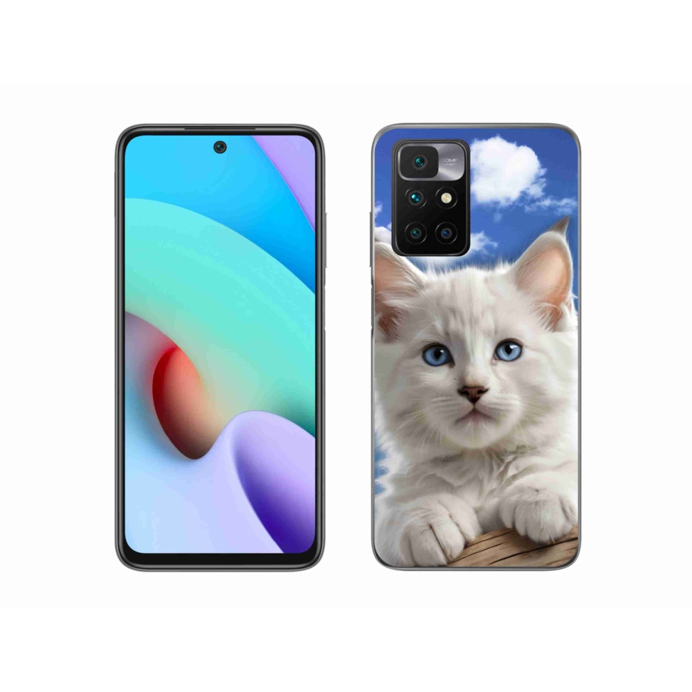 Gelový kryt mmCase na Xiaomi Redmi 10/Redmi 10 (2022) - kotě a oblaka