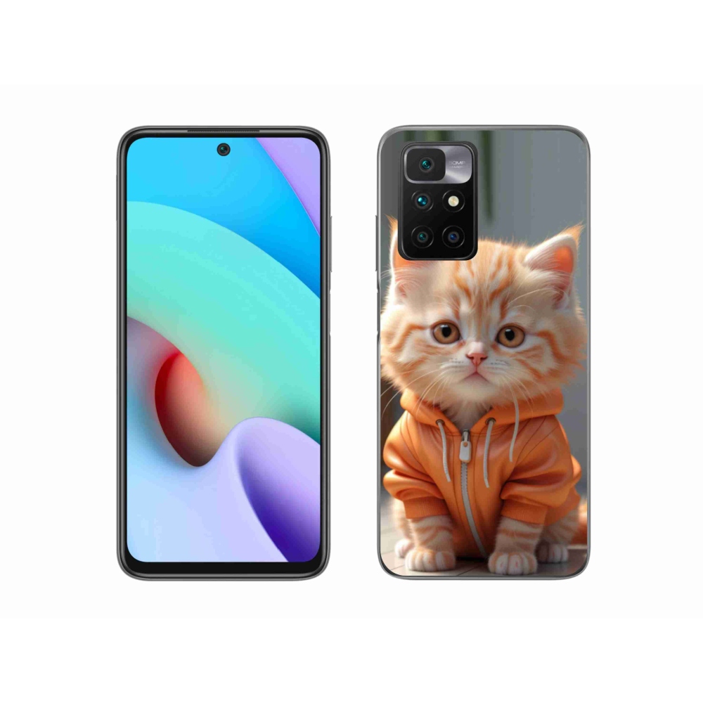 Gelový kryt mmCase na Xiaomi Redmi 10/Redmi 10 (2022) - kotě v mikině