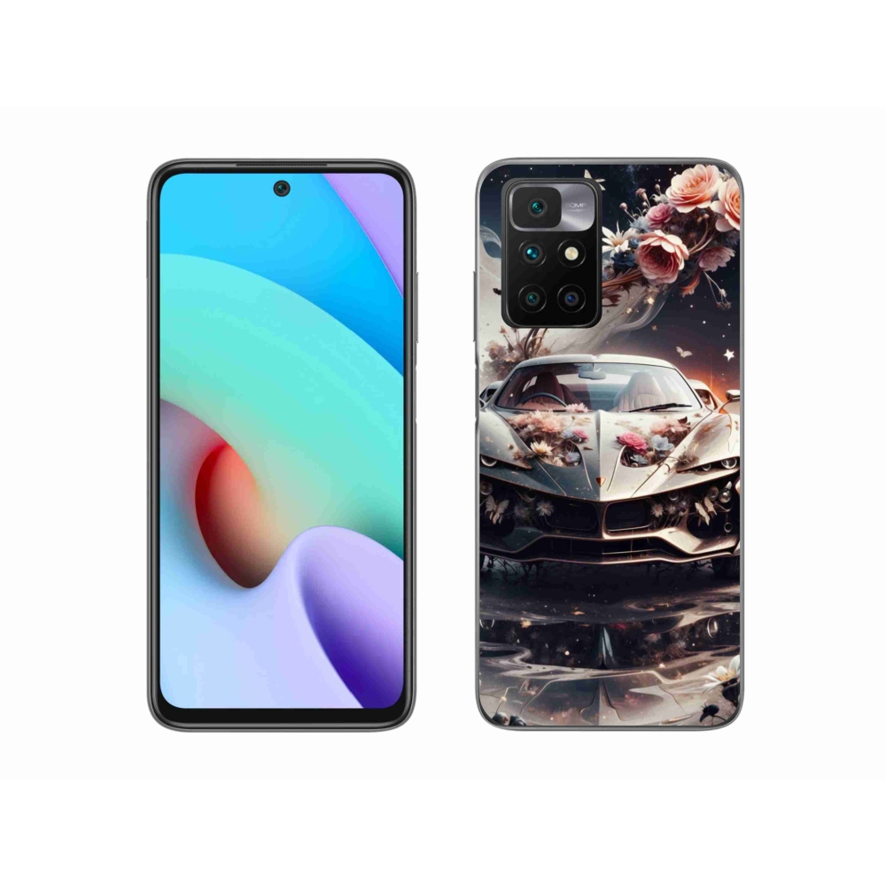 Gelový kryt mmCase na Xiaomi Redmi 10/Redmi 10 (2022) - květinový sportovní vůz