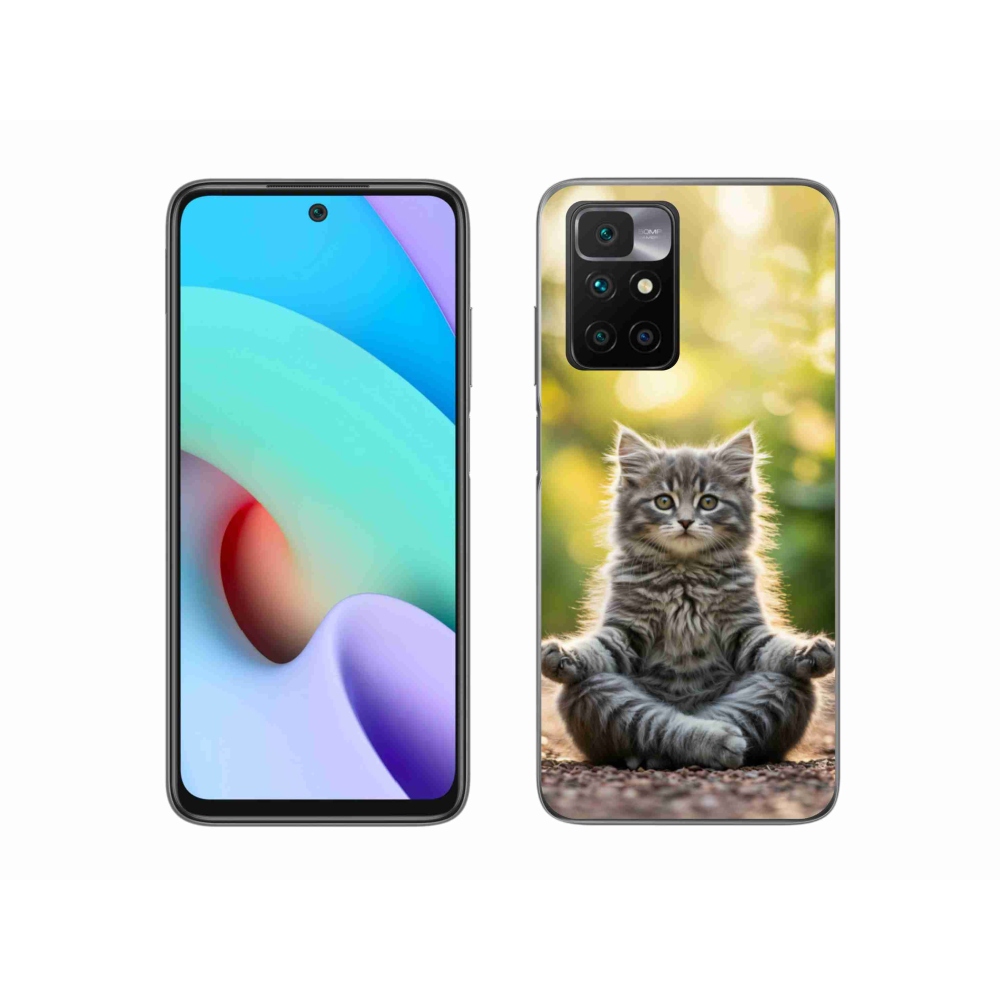Gelový kryt mmCase na Xiaomi Redmi 10/Redmi 10 (2022) - meditující kotě