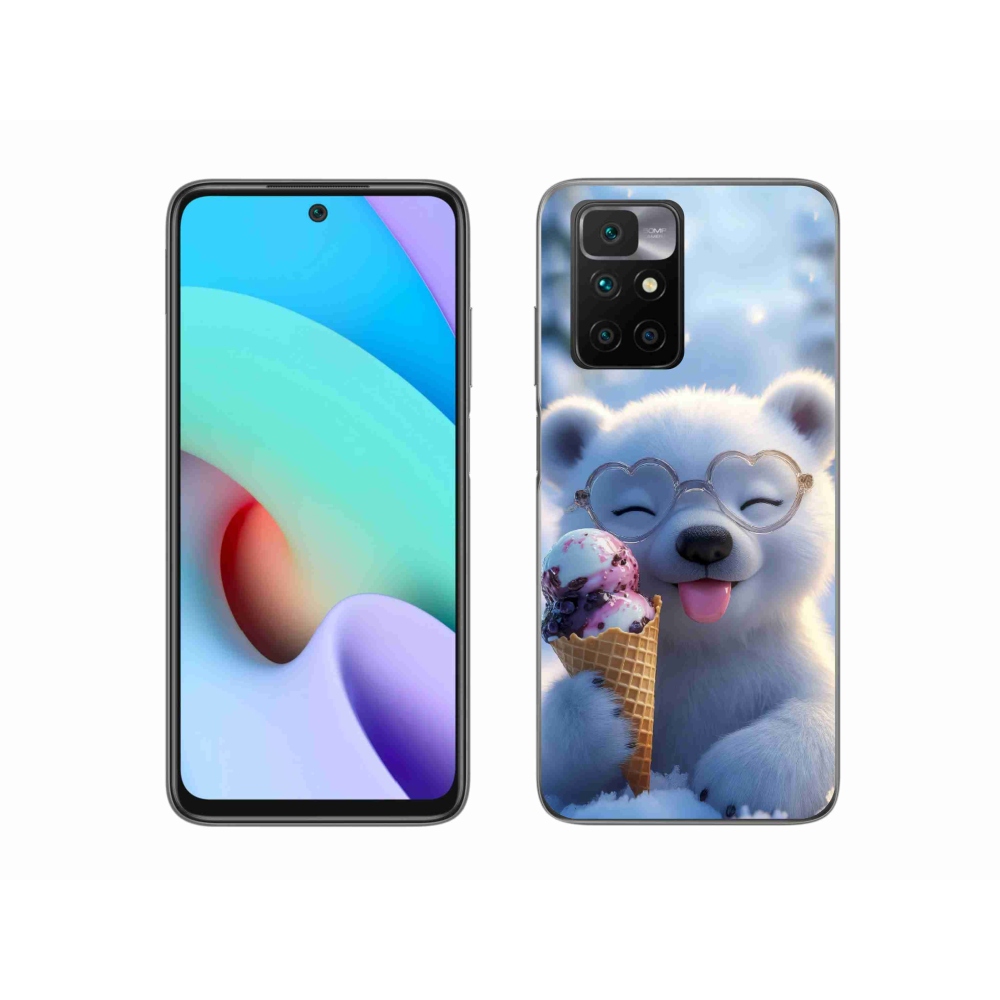Gelový kryt mmCase na Xiaomi Redmi 10/Redmi 10 (2022) - medvídek se zmrzlinou