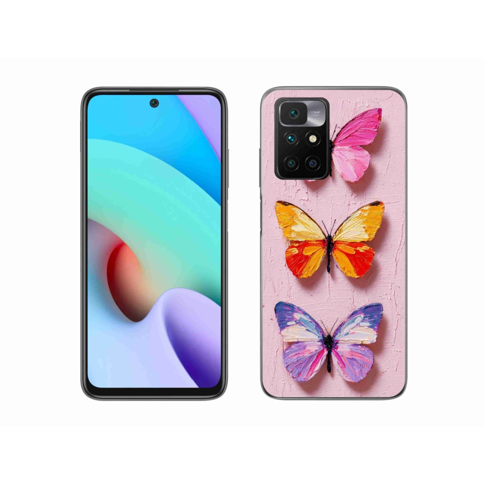 Gelový kryt mmCase na Xiaomi Redmi 10/Redmi 10 (2022) - motýlí trojice