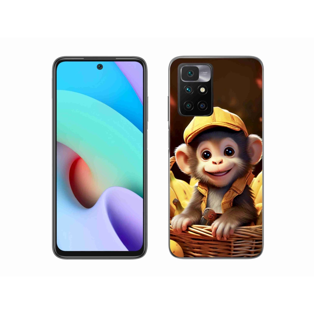 Gelový kryt mmCase na Xiaomi Redmi 10/Redmi 10 (2022) - opice v košíku