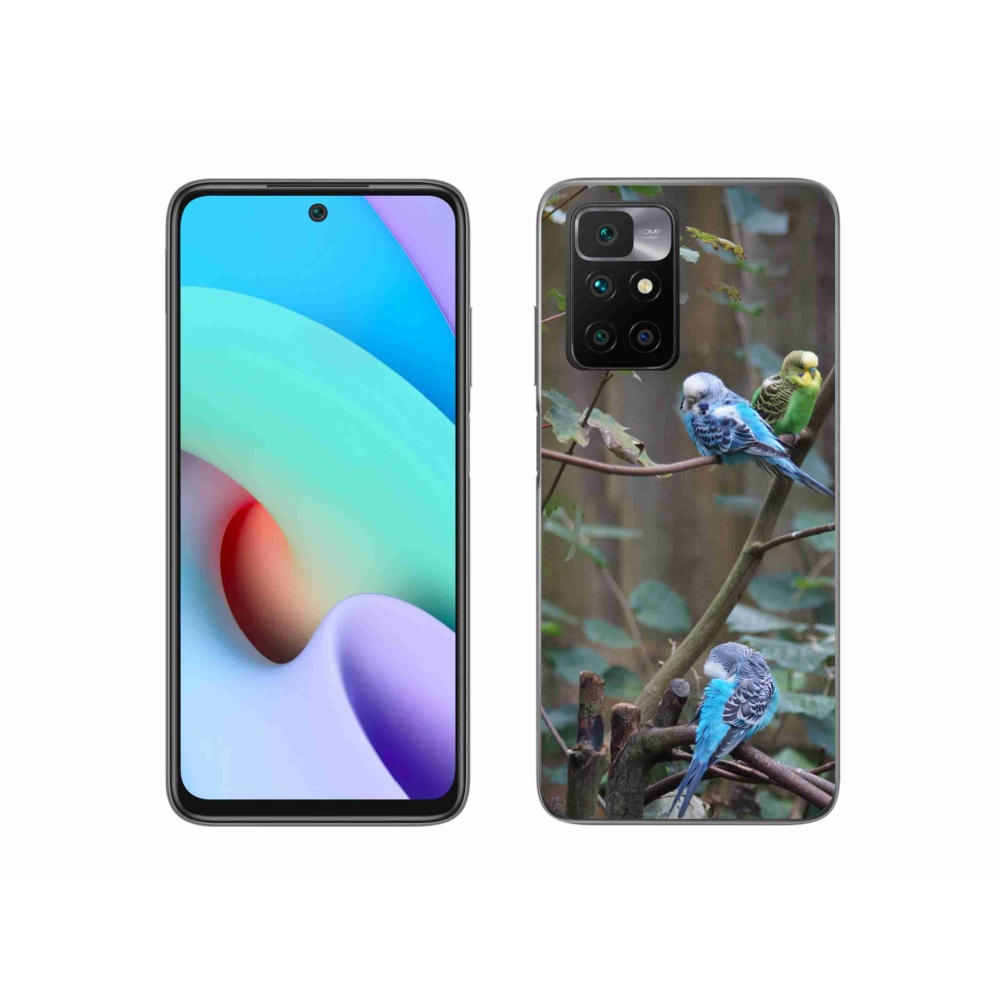 Gelový kryt mmCase na Xiaomi Redmi 10/Redmi 10 (2022) - papoušci na větvi