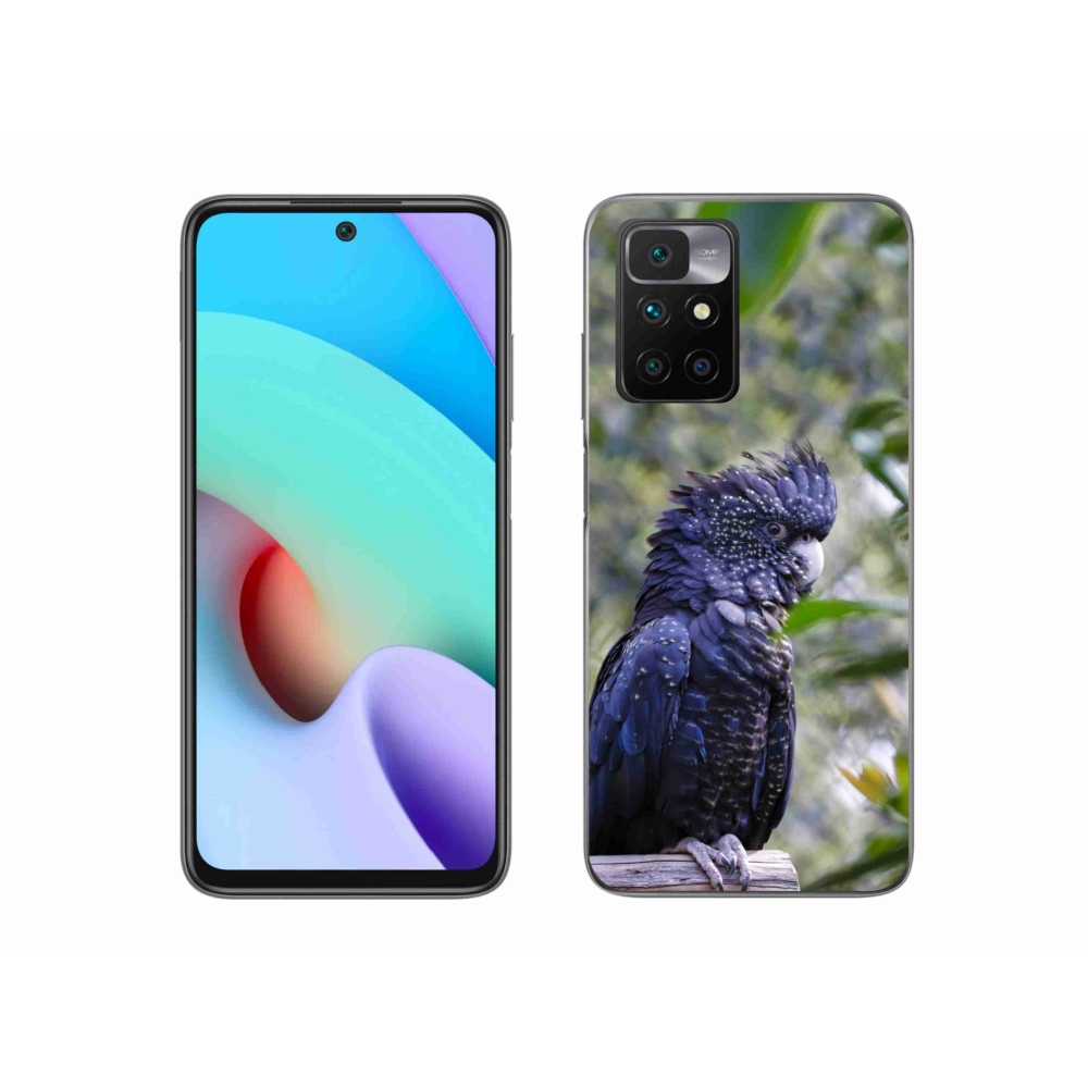 Gelový kryt mmCase na Xiaomi Redmi 10/Redmi 10 (2022) - papoušek kakadu černý