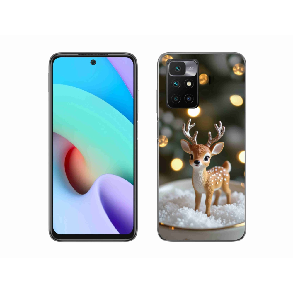 Gelový kryt mmCase na Xiaomi Redmi 10/Redmi 10 (2022) - roztomilý vánoční jelen