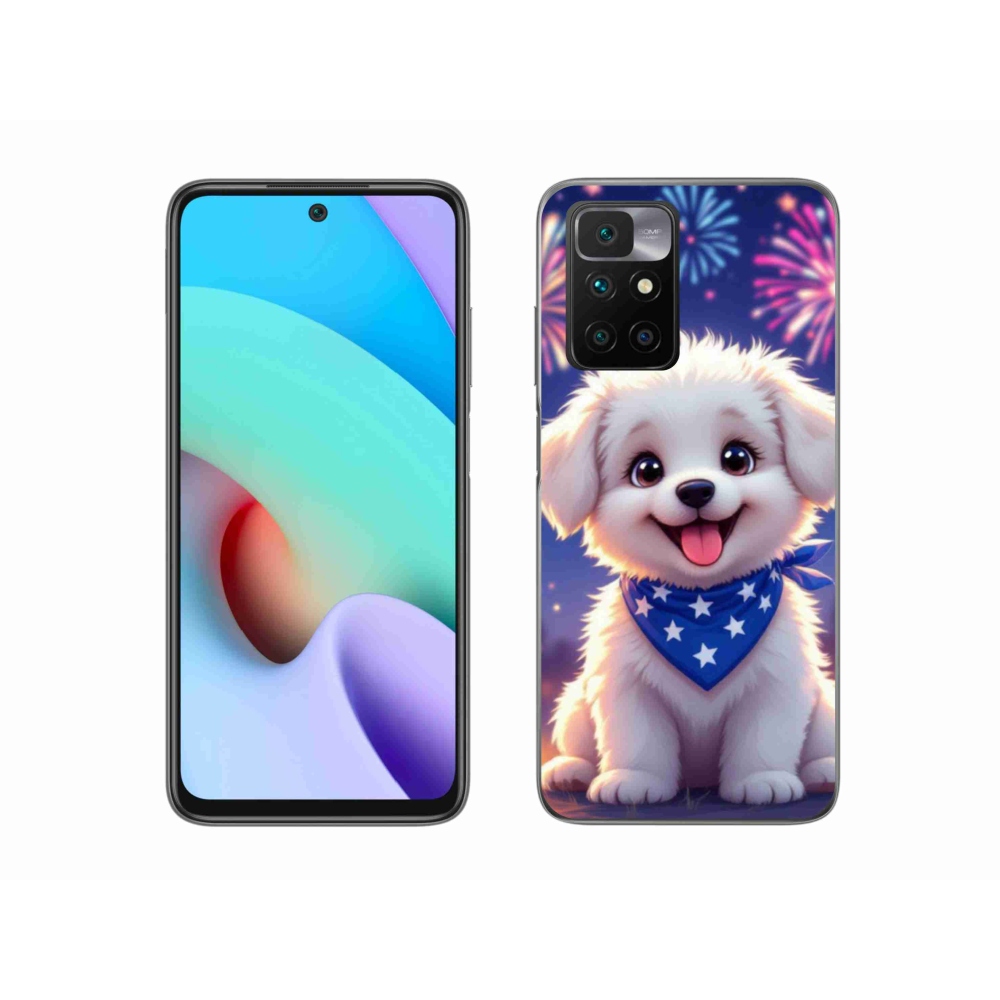 Gelový kryt mmCase na Xiaomi Redmi 10/Redmi 10 (2022) - slavnostní štěně
