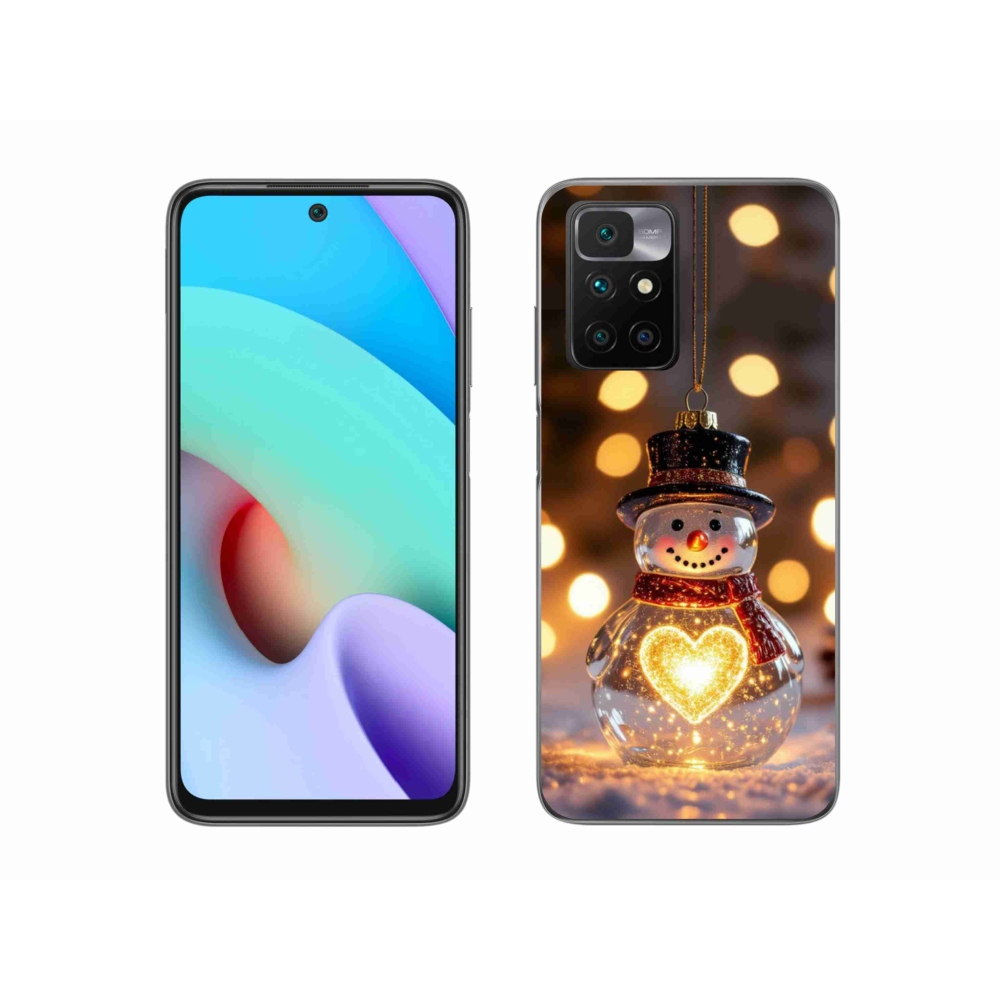 Gelový kryt mmCase na Xiaomi Redmi 10/Redmi 10 (2022) - svítící vánoční sněhulák