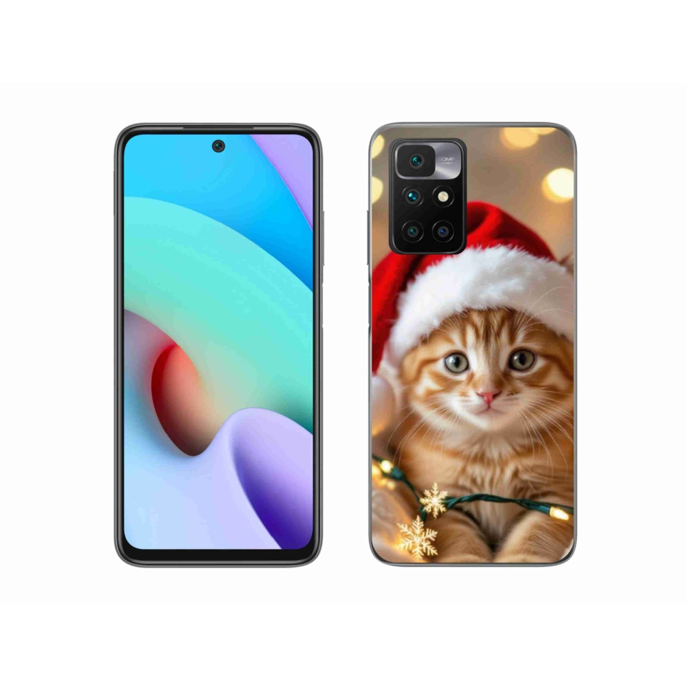 Gelový kryt mmCase na Xiaomi Redmi 10/Redmi 10 (2022) - vánoční kotě