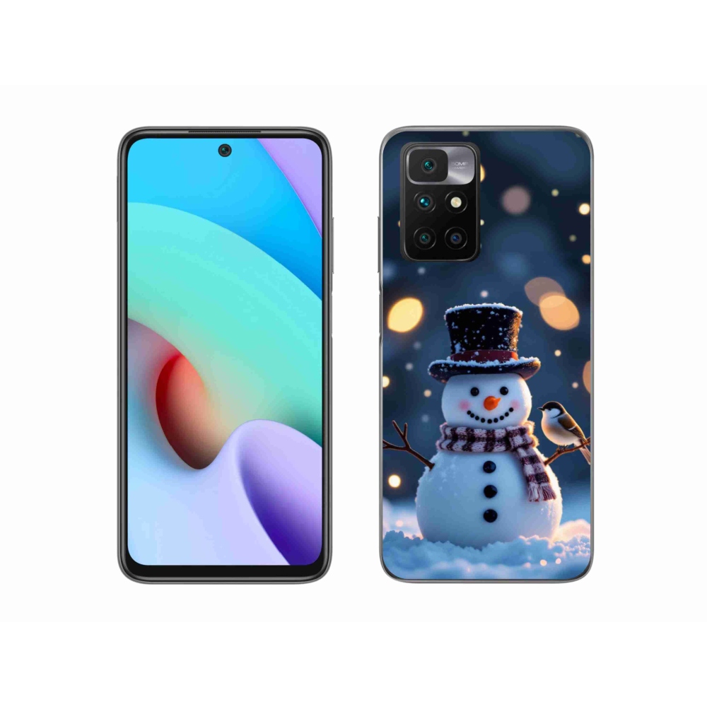 Gelový kryt mmCase na Xiaomi Redmi 10/Redmi 10 (2022) - vánoční sněhulák