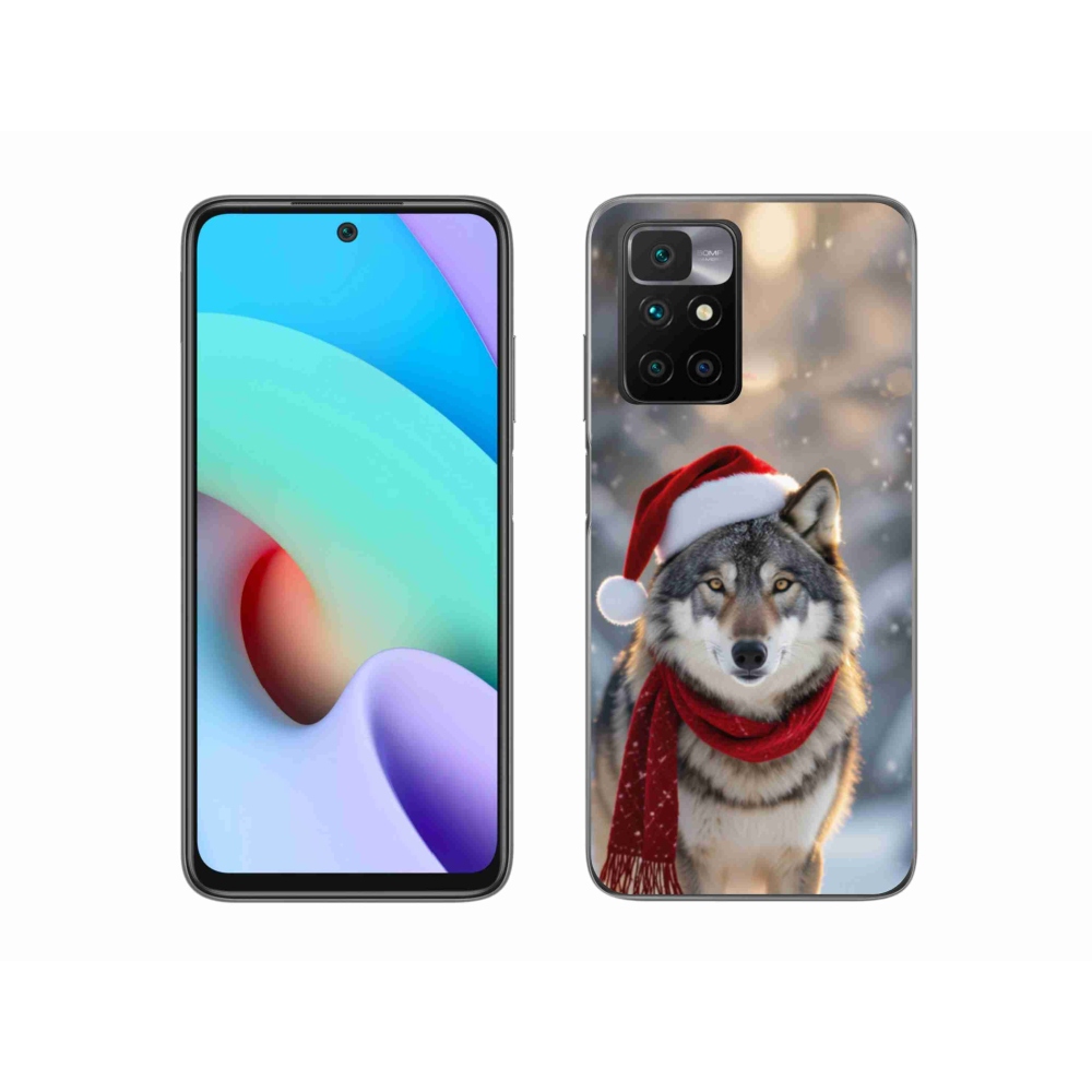 Gelový kryt mmCase na Xiaomi Redmi 10/Redmi 10 (2022) - vánoční vlk