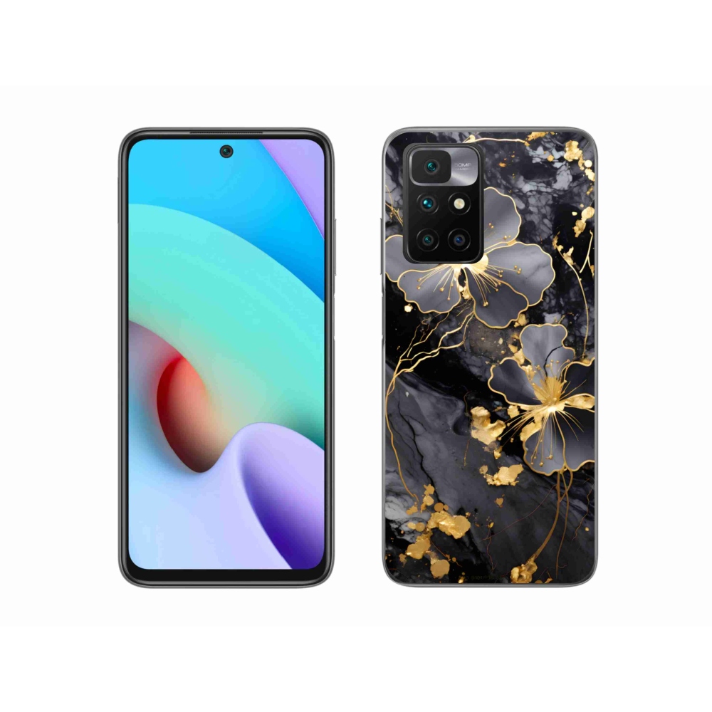 Gelový kryt mmCase na Xiaomi Redmi 10/Redmi 10 (2022) - zlaté květy