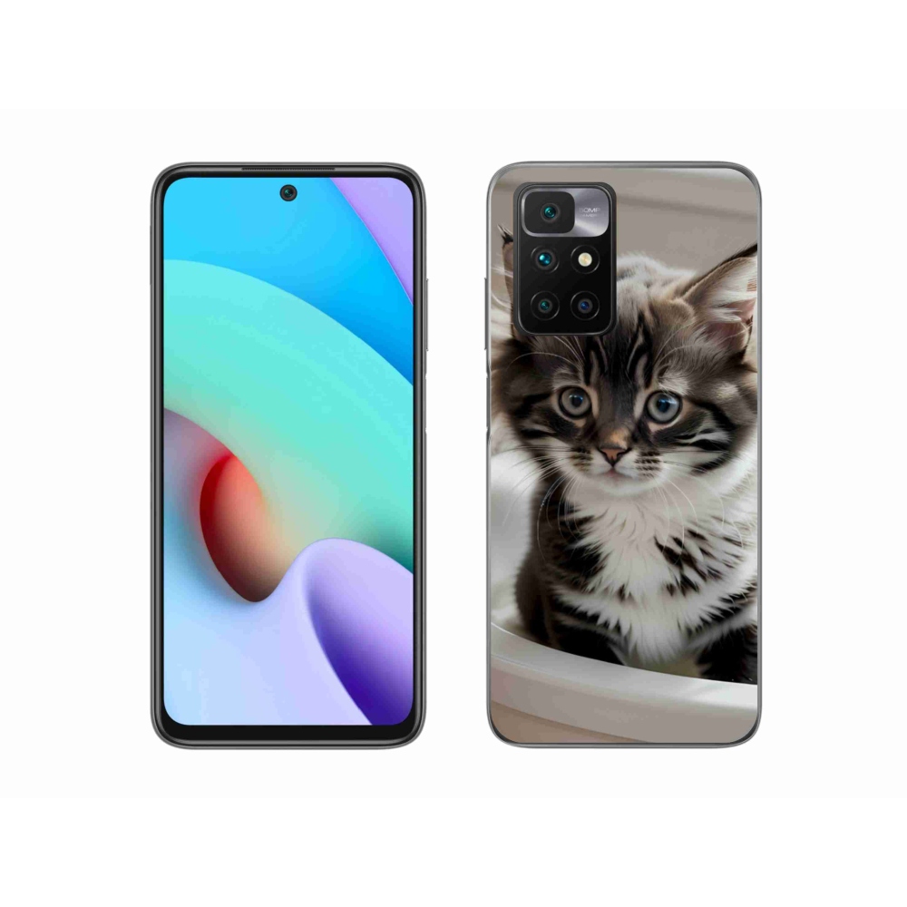 Gelový kryt mmCase na Xiaomi Redmi 10/Redmi 10 (2022) - zvědavé kotě
