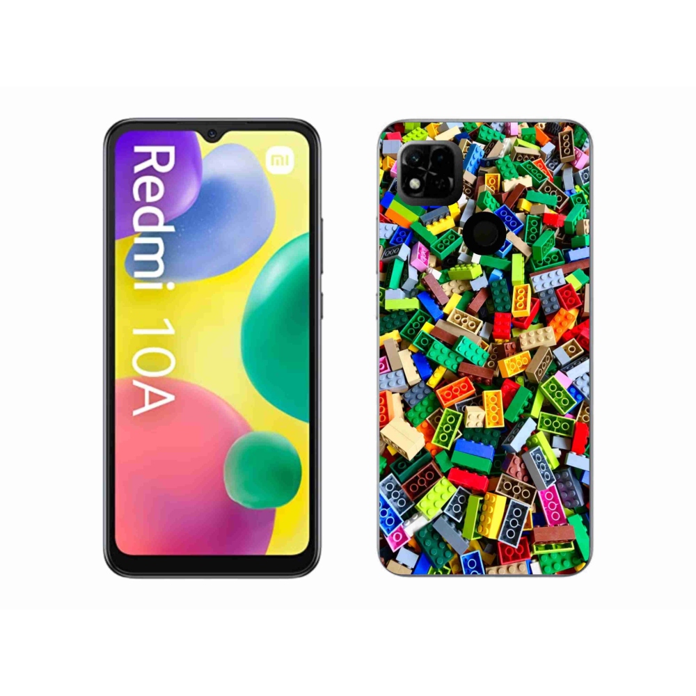 Gelový kryt mmCase na Xiaomi Redmi 10A - barevné stavební kostky