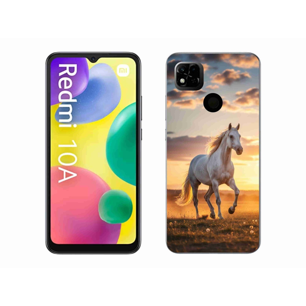 Gelový kryt mmCase na Xiaomi Redmi 10A - běžící bílý kůň 2