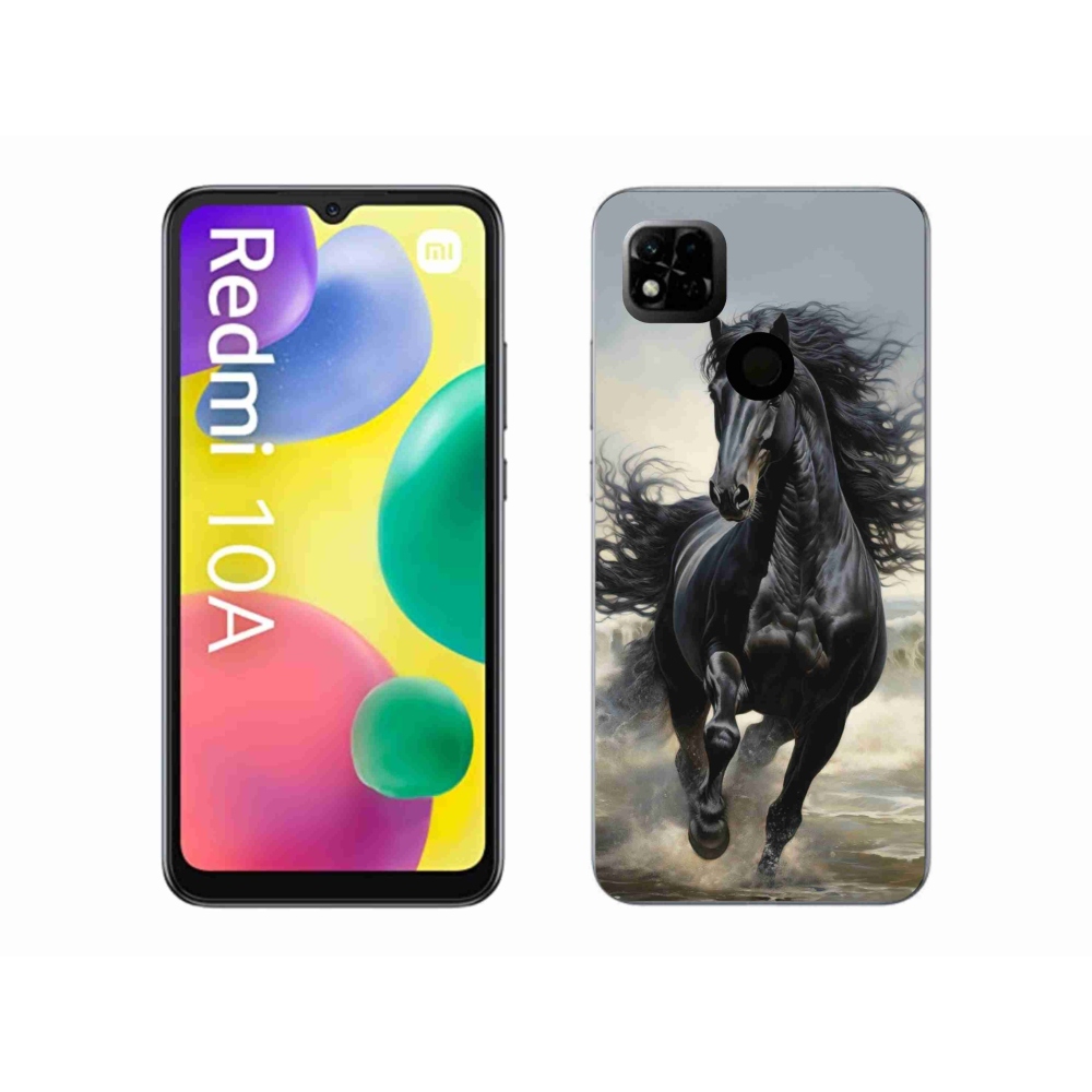 Gelový kryt mmCase na Xiaomi Redmi 10A - běžící černý kůň