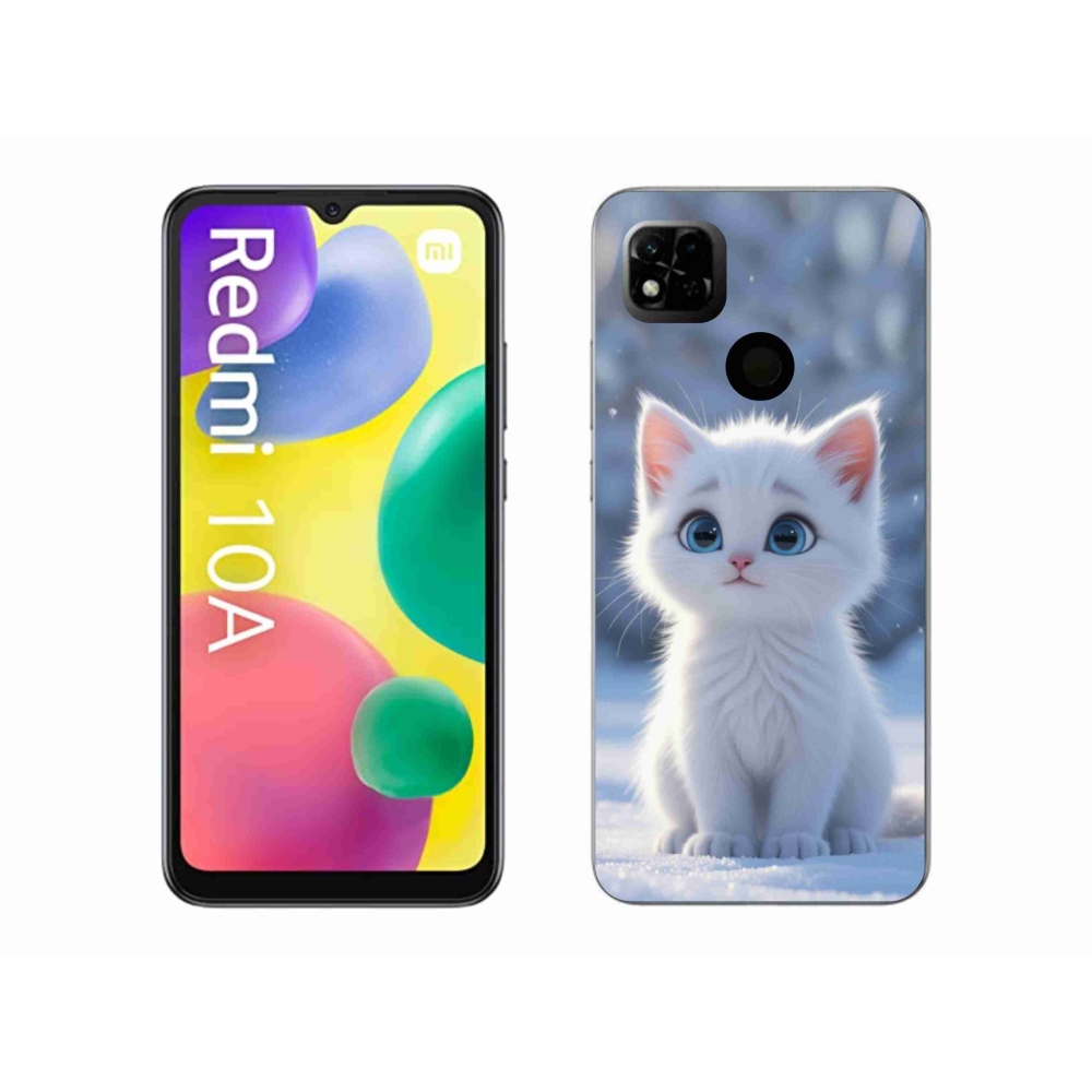 Gelový kryt mmCase na Xiaomi Redmi 10A - bílé kotě 3