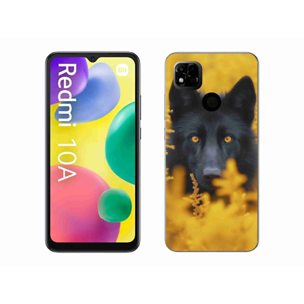 Gelový kryt mmCase na Xiaomi Redmi 10A - černý vlk 2