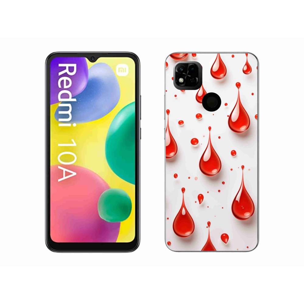 Gelový kryt mmCase na Xiaomi Redmi 10A - červené kapky