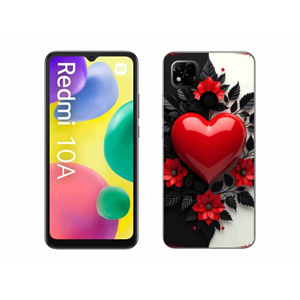 Gelový kryt mmCase na Xiaomi Redmi 10A - červené srdce