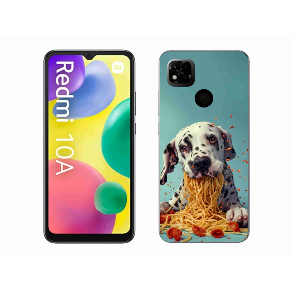 Gelový kryt mmCase na Xiaomi Redmi 10A - dalmatin a špagety