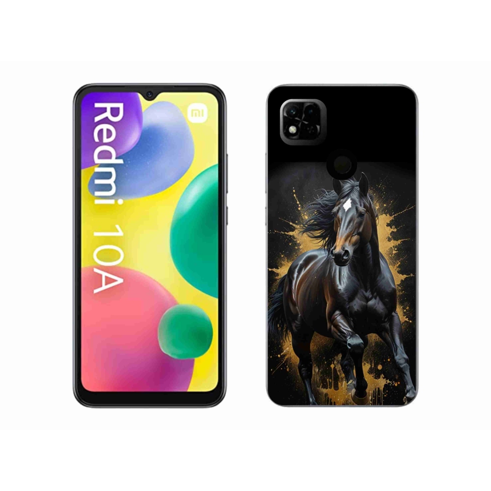 Gelový kryt mmCase na Xiaomi Redmi 10A - elegantní černý hřebec