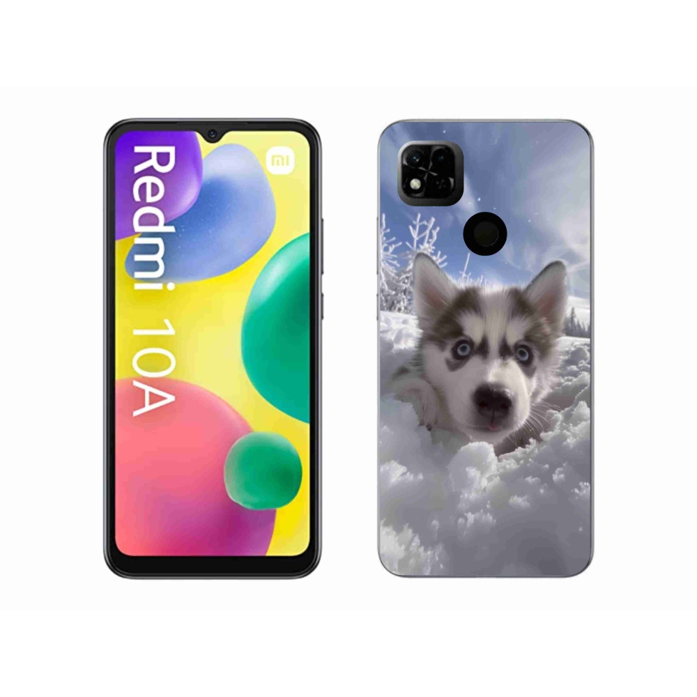 Gelový kryt mmCase na Xiaomi Redmi 10A - husky ve sněhu