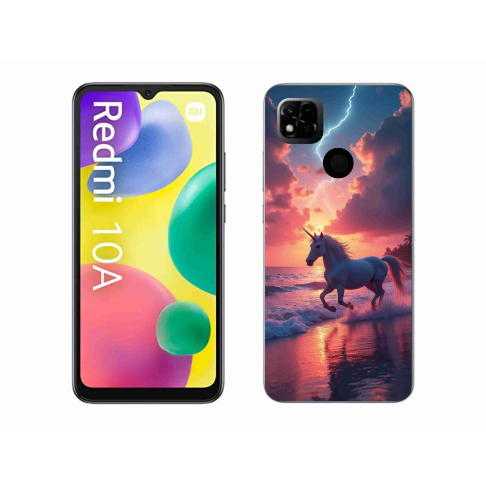 Gelový kryt mmCase na Xiaomi Redmi 10A - jednorožec na pláži