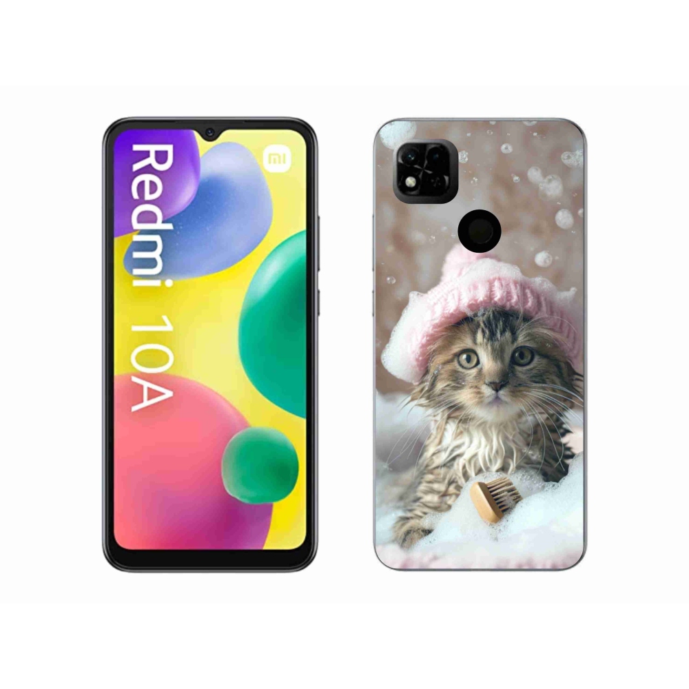 Gelový kryt mmCase na Xiaomi Redmi 10A - kotě a koupel