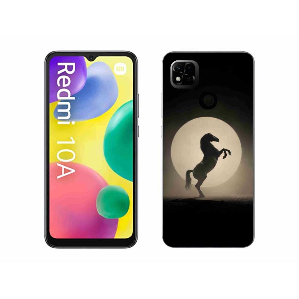 Gelový kryt mmCase na Xiaomi Redmi 10A - kůň v siluetě
