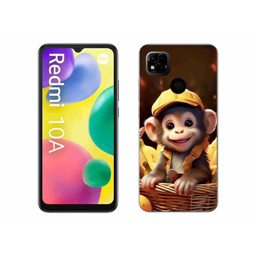 Gelový kryt mmCase na Xiaomi Redmi 10A - opice v košíku