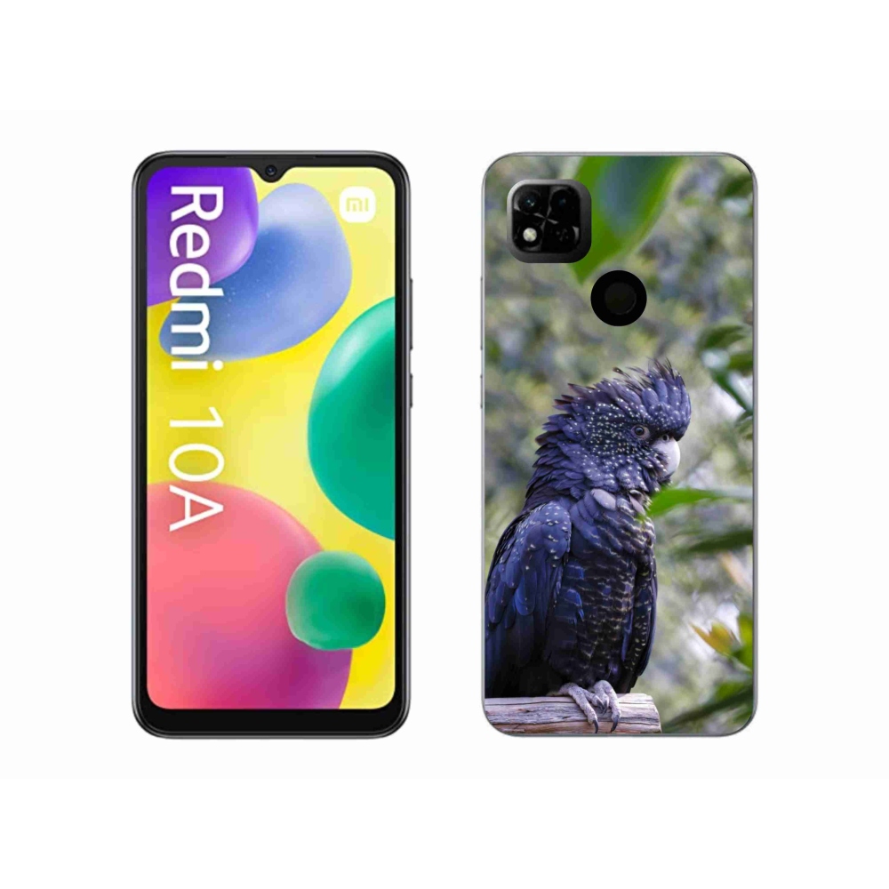 Gelový kryt mmCase na Xiaomi Redmi 10A - papoušek kakadu černý