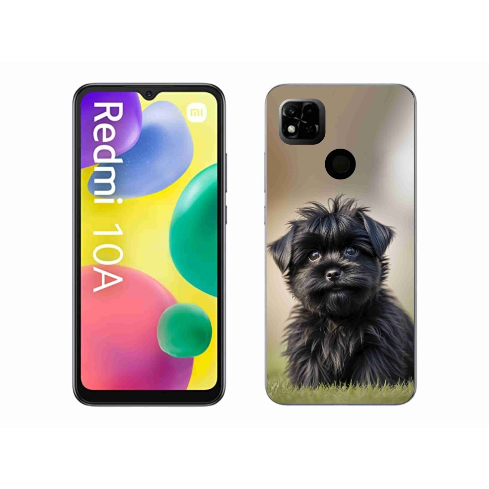 Gelový kryt mmCase na Xiaomi Redmi 10A - roztomilý černý pejsek