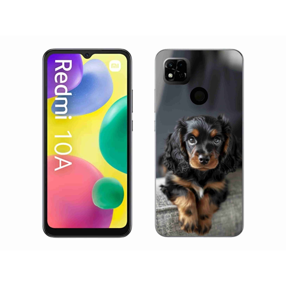 Gelový kryt mmCase na Xiaomi Redmi 10A - roztomilý dlouhosrstý jezevčík
