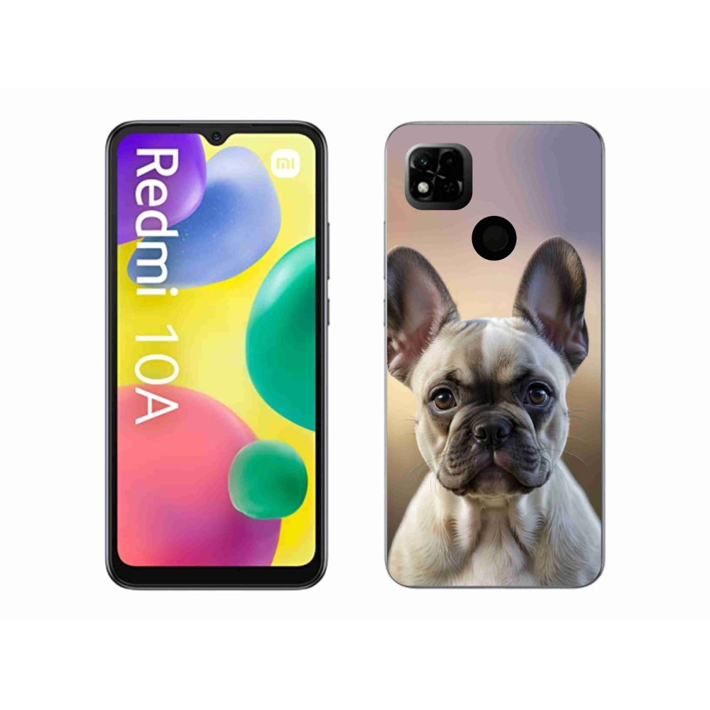 Gelový kryt mmCase na Xiaomi Redmi 10A - roztomilý francouzský buldoček